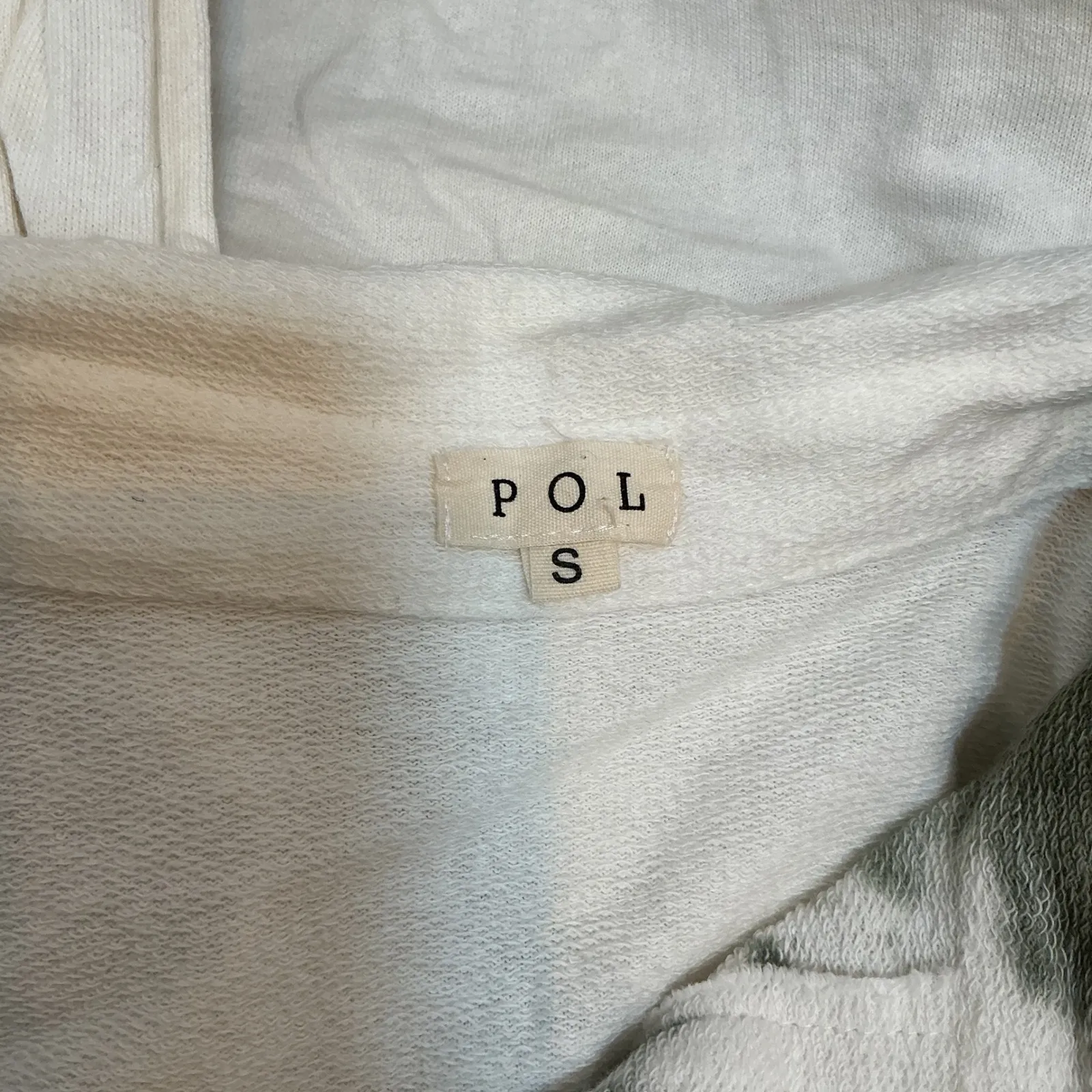 POL  Tie Dye Oversized Button Down Shirt Jacket Utility Pockets Green White S - Image 4