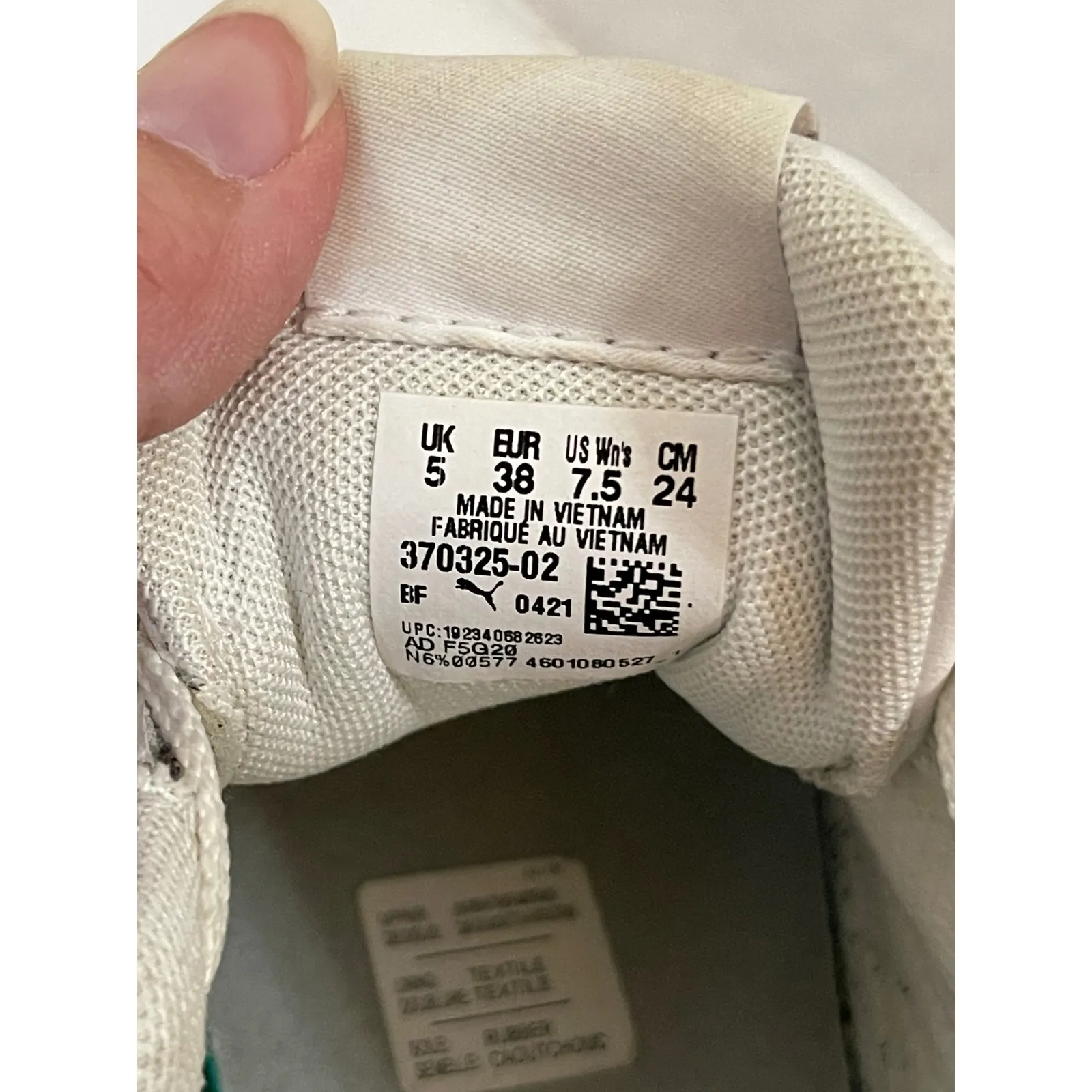 Puma Carina Leather Sneakers White Women Size 7.5 US 38 EU Platform - Image 6