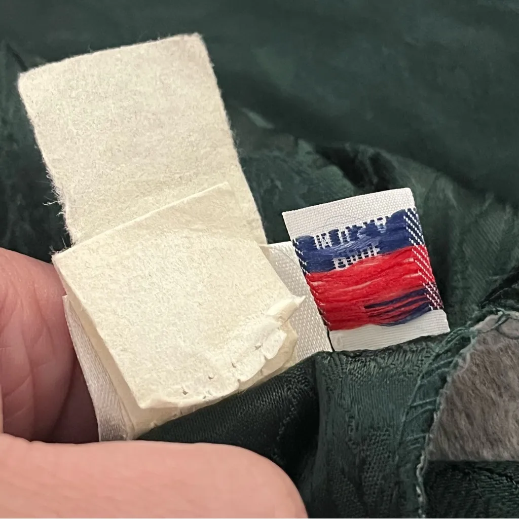 Vtg 90s Frederick’s of Hollywood Jacquard Midi Dress Lace Corset Forest Green 7 - Image 4