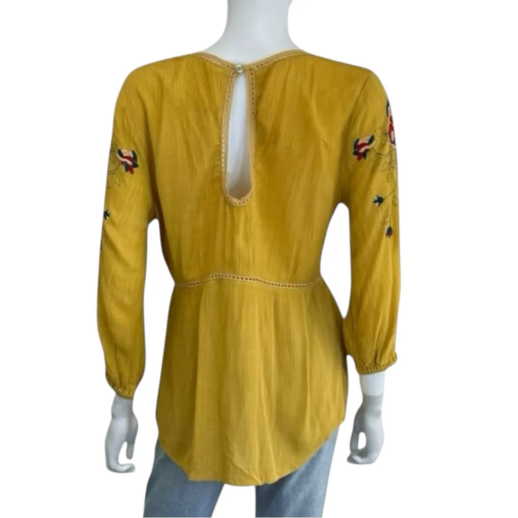 RAGA NWT Yellow Embroidered Blouse Size S - Image 3