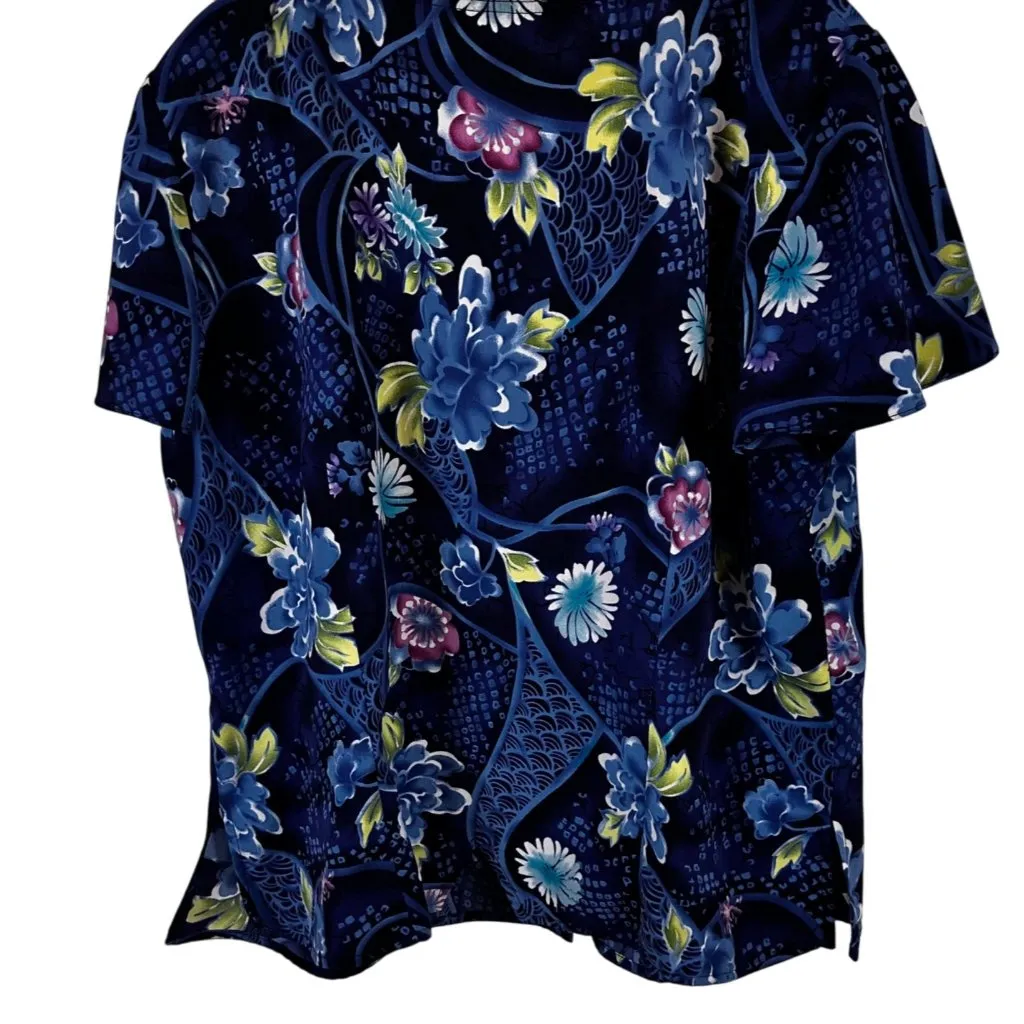 Womens Size XL Floral Patterned Womens Blouse Short Sleeve Button - Image 6