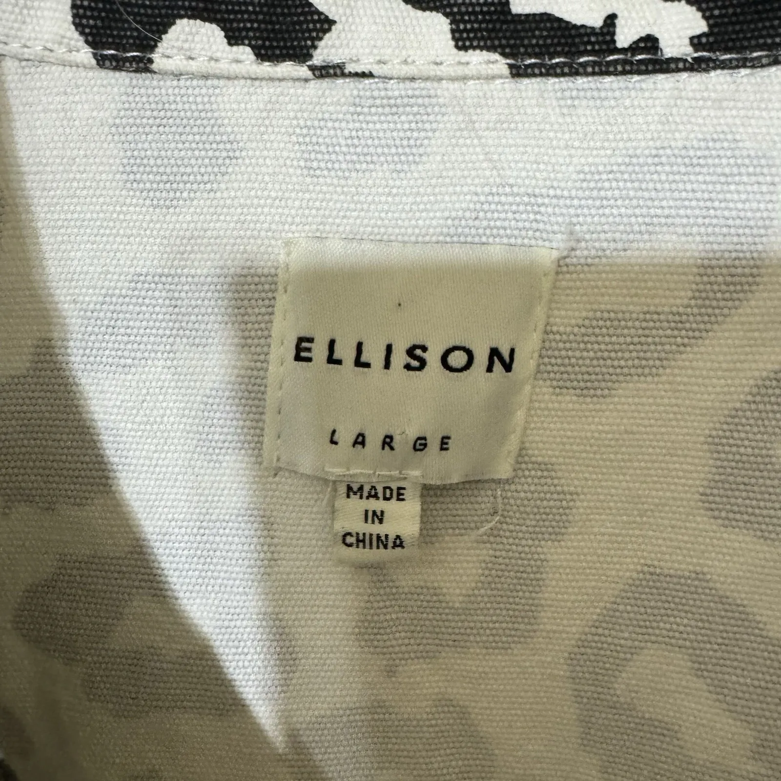 EUC Ellison Black White Leopard All‎ Over Print Denim Utility Jacket - Large OLD - Image 3