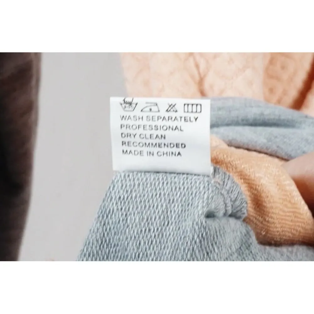 FAITH Women Medium Pink Gray Double Hooded Raglan Sleeve Cotton Blend Sweatshirt - Image 8