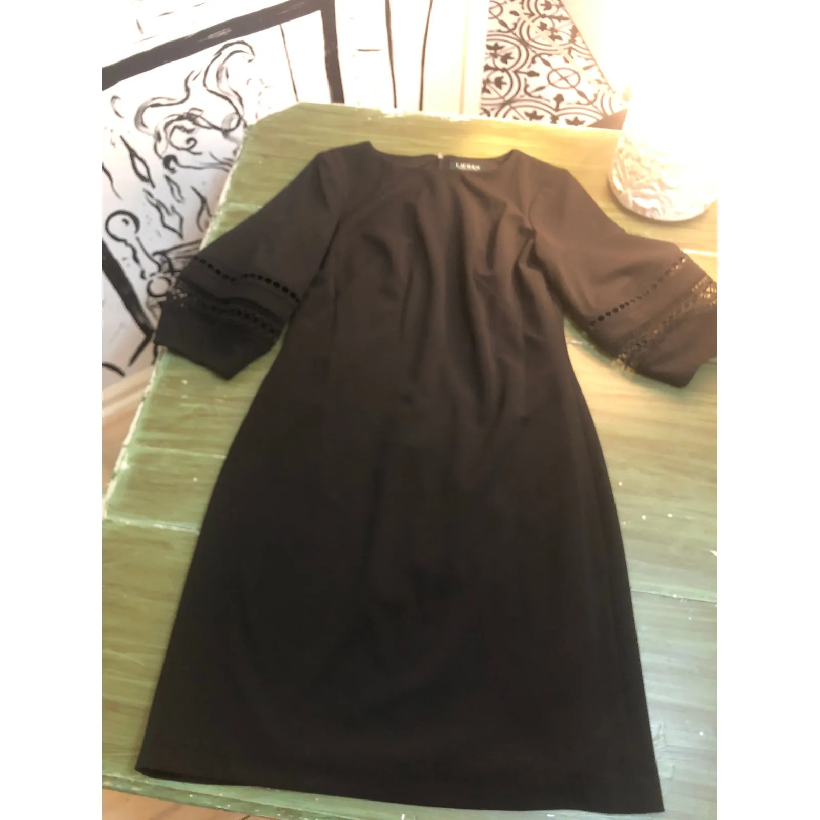 Lauren by Ralph Lauren EUC Black Mini Shift Dress - Size 4 - Image 2