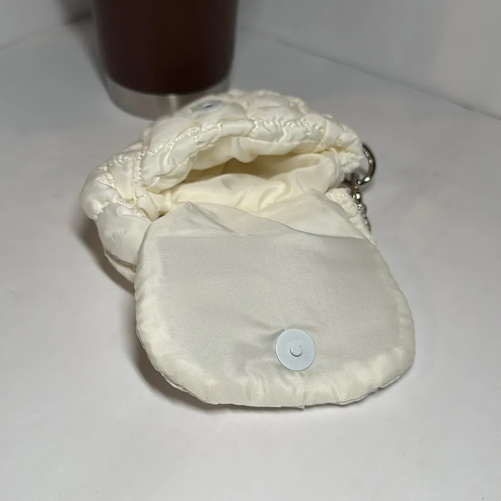 Mini Quilted Puffer Pouch #1033 White - Image 4