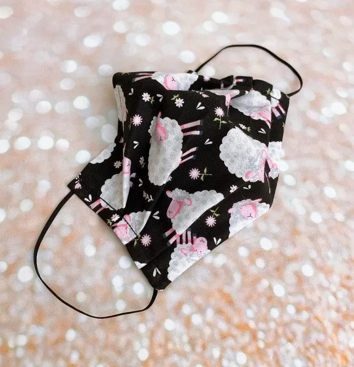 Sheep Premium Cotton face Mask Black - Image 2