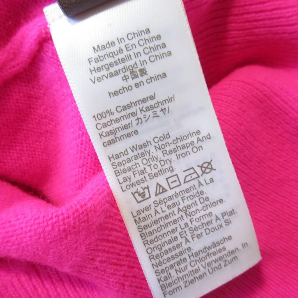 NWT J.Crew Cashmere Shrunken T-shirt in Neon Flamingo Pink Sweater S - Image 4