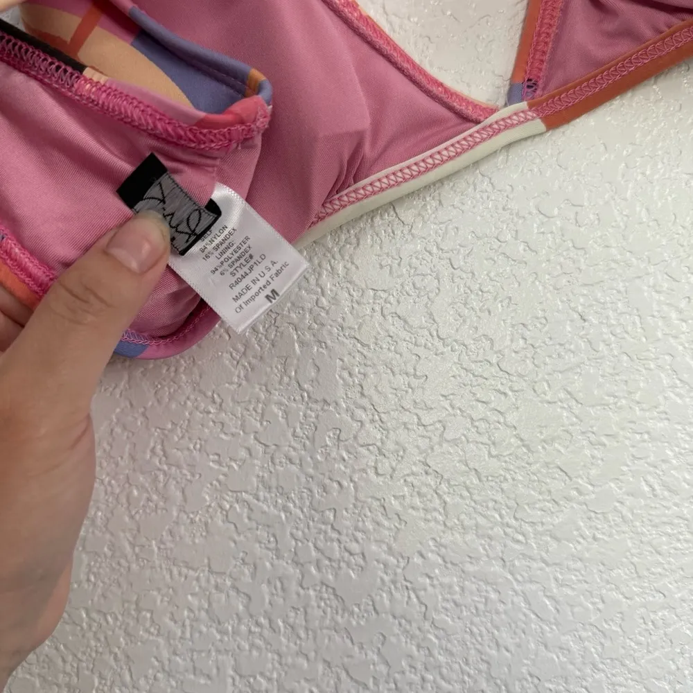 Ris-K Solid Printed Breeze Collection Bathing Suit Bikini Top Multicolor Medium - Image 4