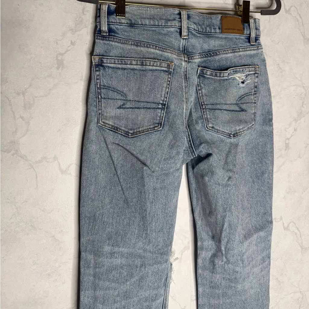 American eagle outfitters super high rise ankle straight leg jeans - Image 5