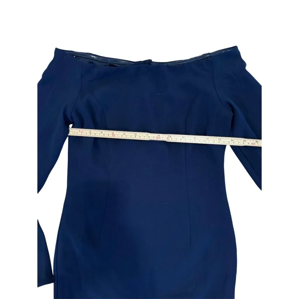 Bardot Women's Off-The-Shoulder Midi Dress Navy Blue sz 4 Party Cocktail - Image 6