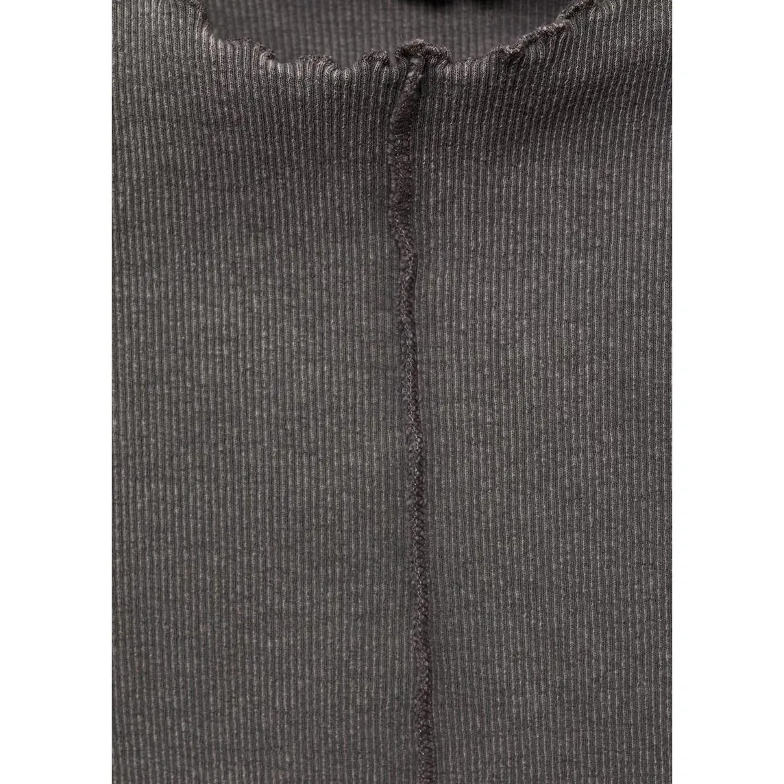 Mango Long-Sleeved T-Shirt with Decorative Seams Charcoal NWT Teens Large - Image 6