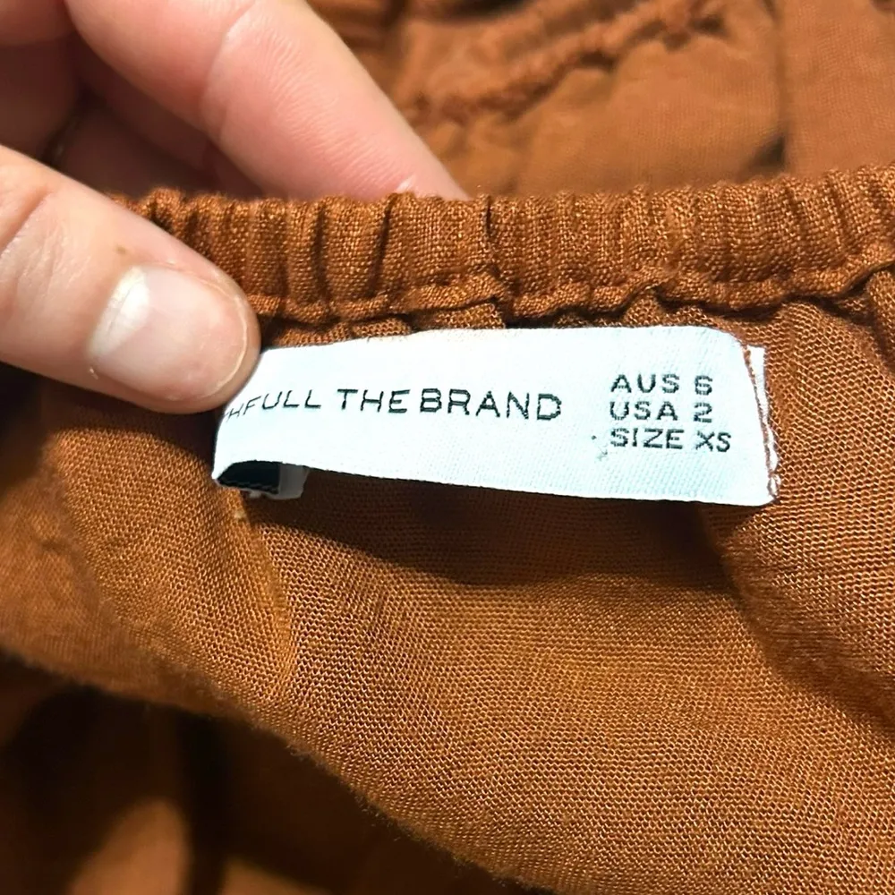 Faithfull the Brand Almero Mini Dress Plain Spice size USA 2 AUS 6 color rustic - Image 13