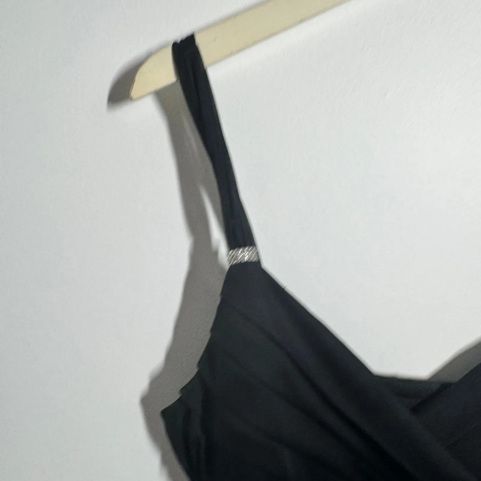 Scarlett Nite Dress Juniors 8 Black Blink Strap Midi Asym Hem Whimsygoth Witchy - Image 5