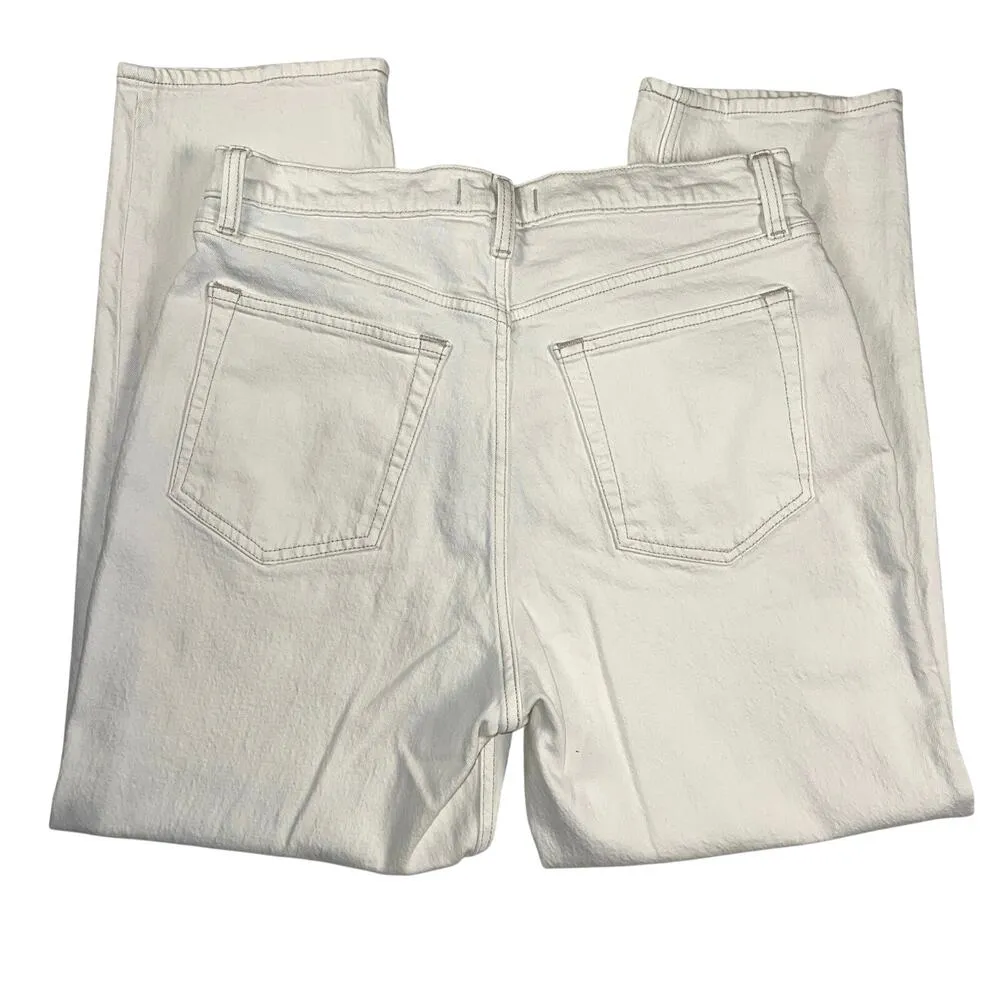 Abercrombie & Fitch The Ankle Straight Ultra High Rise Jeans Cream Size 32 (14) - Image 9