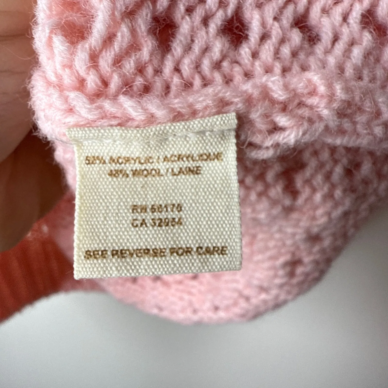 Free People Bunny Pink Wool Blend Cropped Sweater Green Zipper Detail Size Small - Image 6