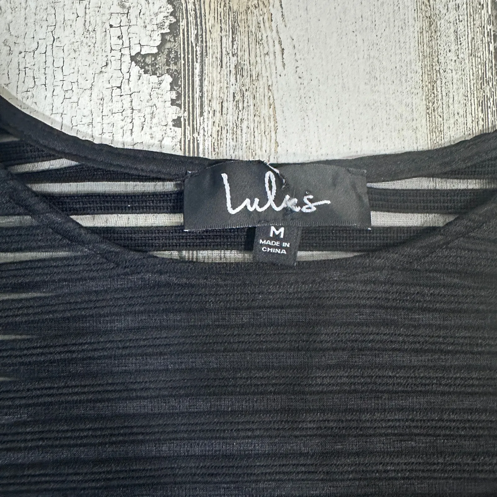Lulu’s Black Bandage Bodycon Dress – Mesh Stripe Panel See - Image 3