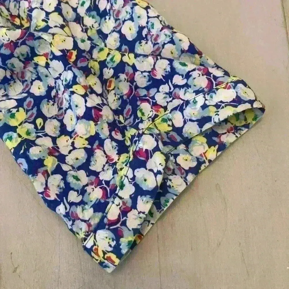 Cynthia Rowley Blue White Ditsy Floral Print 100% Rayon 3/4 Sleeve  Size 2x XXL - Image 4