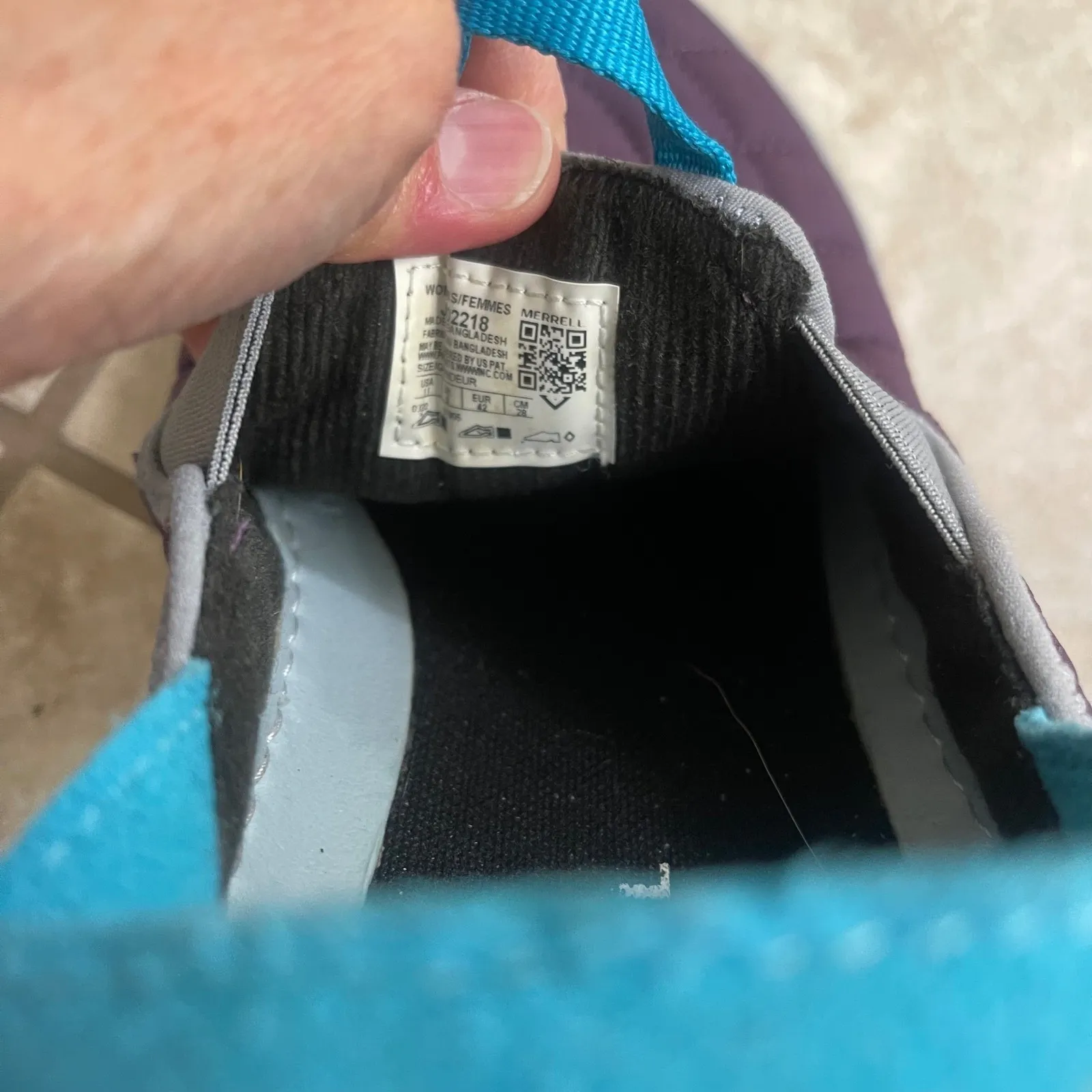 Merrell Women's Sz 11 hut moc moccasin Purple Quilted Comfort Slip On Shoes - Image 6