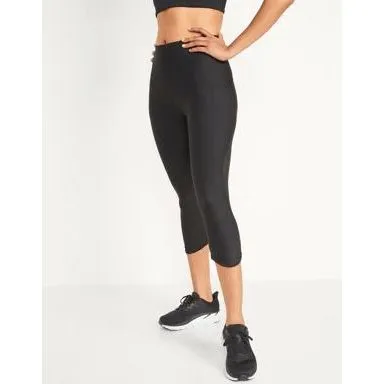 Old Navy Black Mesh Panel Powersoft Cropped Athletic Leggings XL - Image 12