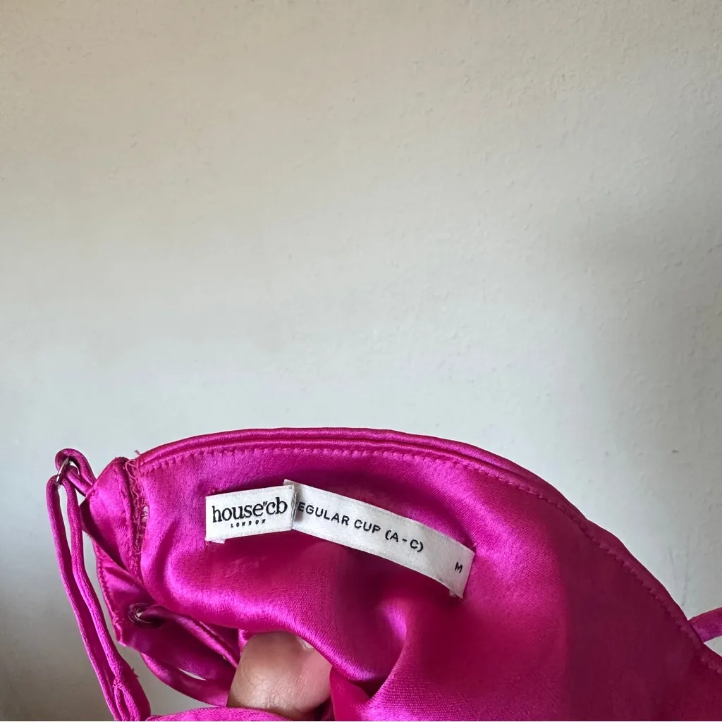 HOUSE OF‎ CB 'Anabella' Fuchsia Lace Up Maxi Dress NWOT size M - Image 6