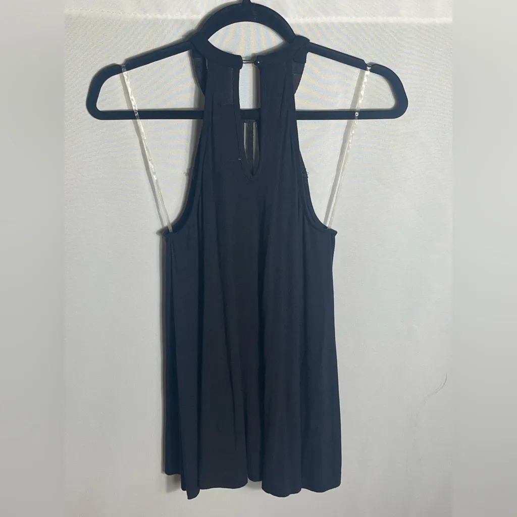 Almost Famous Black Halter Top Medium Beaded Embellished Party Club Tank - Image 3