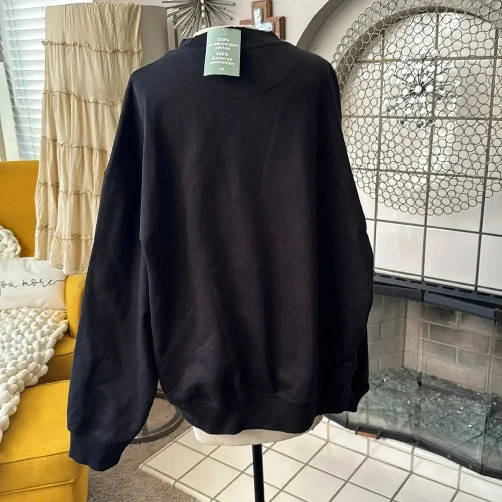 H& M oversized 100 % cotton black sweatshirt size large new with tags unisex - Image 3
