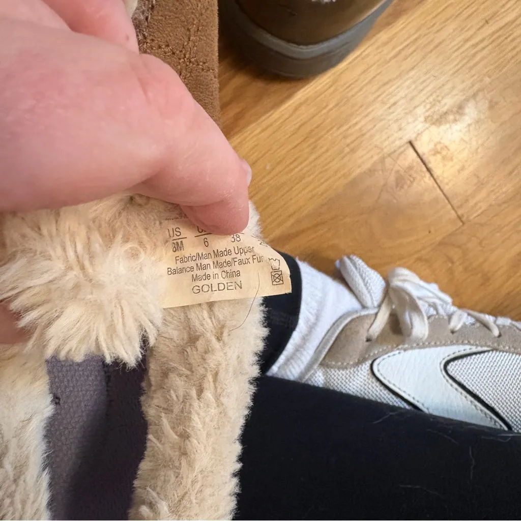 Ryka Bzees Golden Tan Faux Shearling Fur Slip On Elastic Tie Shoes Women’s 8 - Image 8