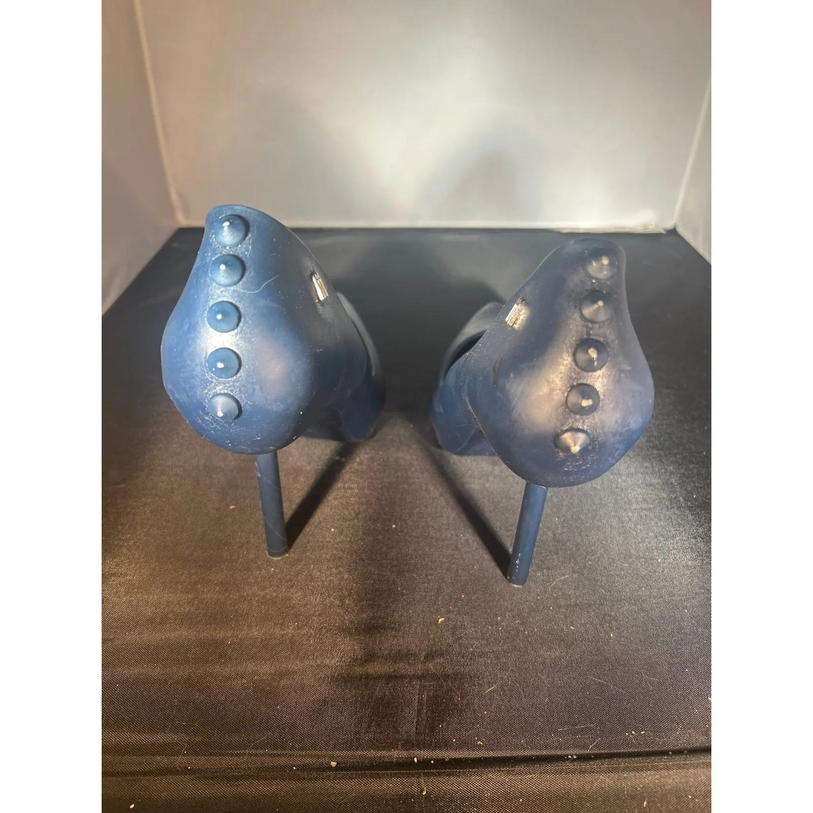 Melissa Navy Blue Peep Toe‎ Heels with Studded Back Detail Elegant - Image 2