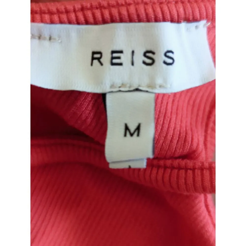 Reiss Womens Red Ribbed Knit Sleeveless One Shoulder Look Tank Size M‎ - Image 6