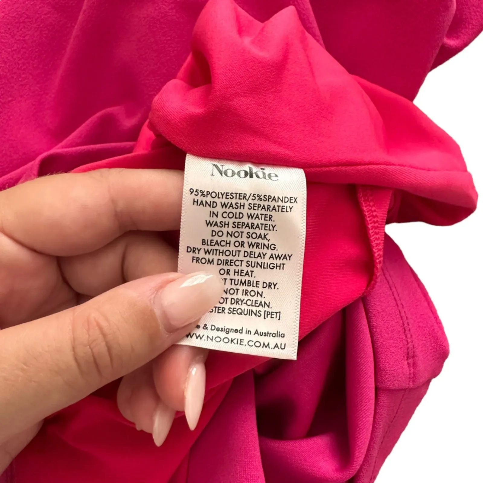 NOOKIE Tyler Scuba Midi Dress in Hot‎ Pink NWT Sz XS - Image 5