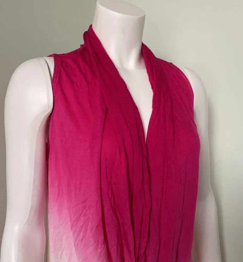 Young fabulous & broke ombré hot pink draped tank top medium - Image 2