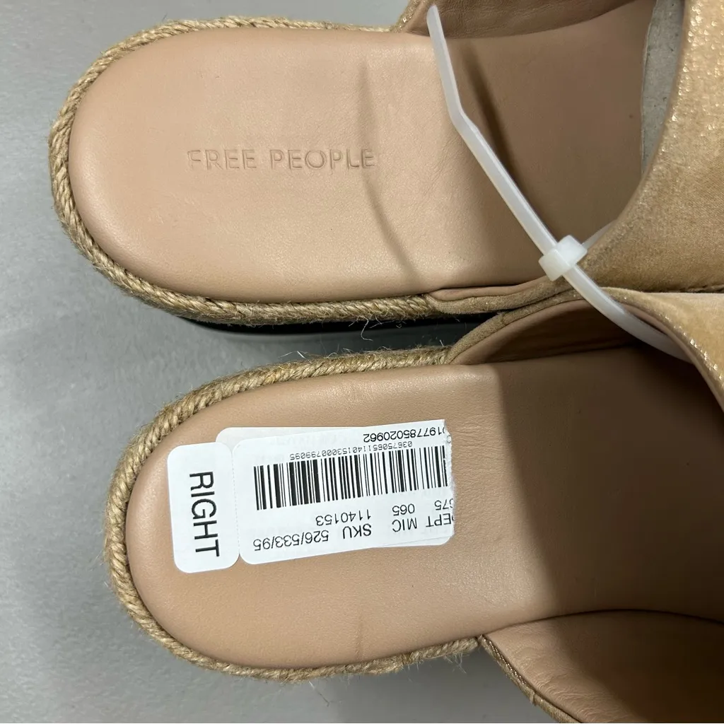 Free People Santorini Espadrille Sandal Slides Slip On Suede Leather Platform - Image 3