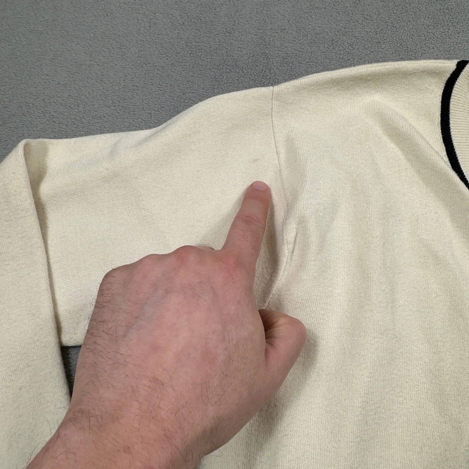 MNG Mango Cardigan Sweater S Womens Cream V Neck Black Trim Casual Knitwear - Image 8