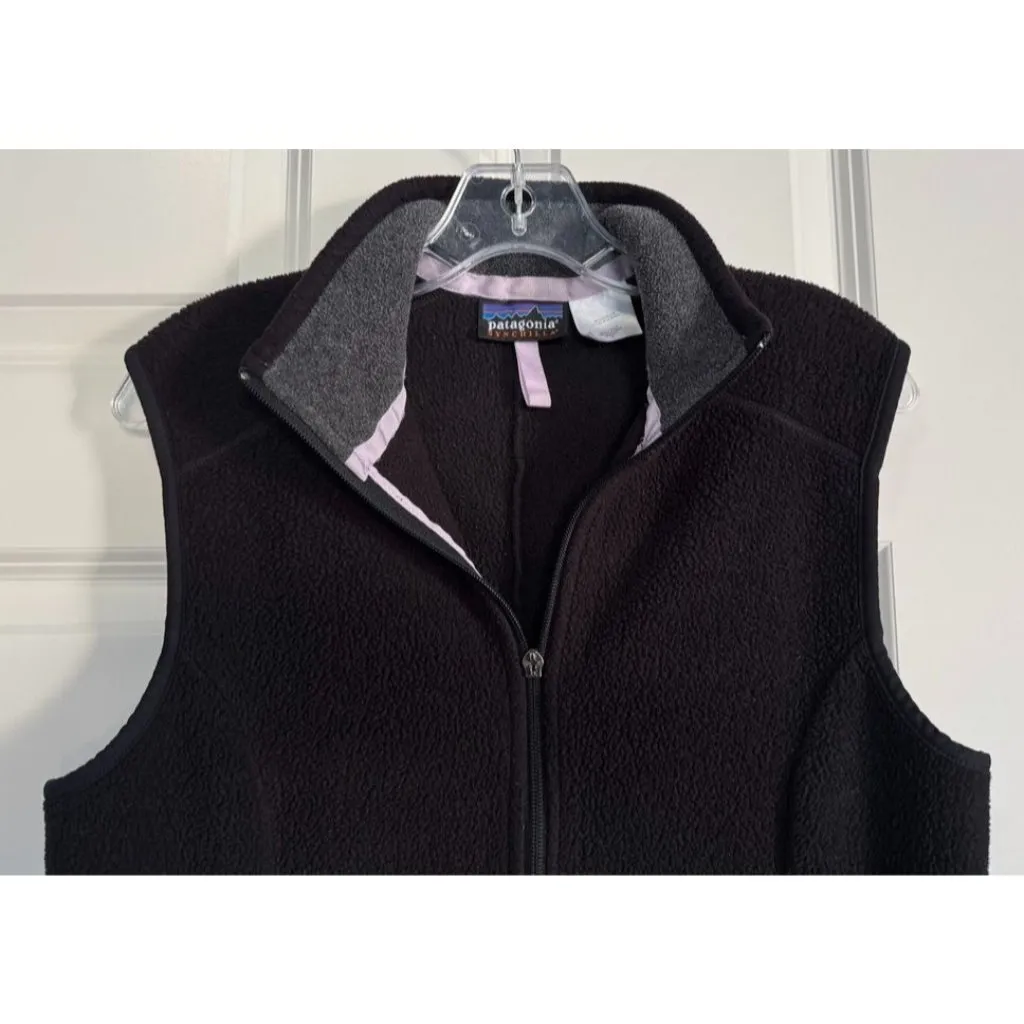 Patagonia Synchilla Fleece Vest Black Full Zip Vintage 25163 *FLAW* Women's L - Image 3