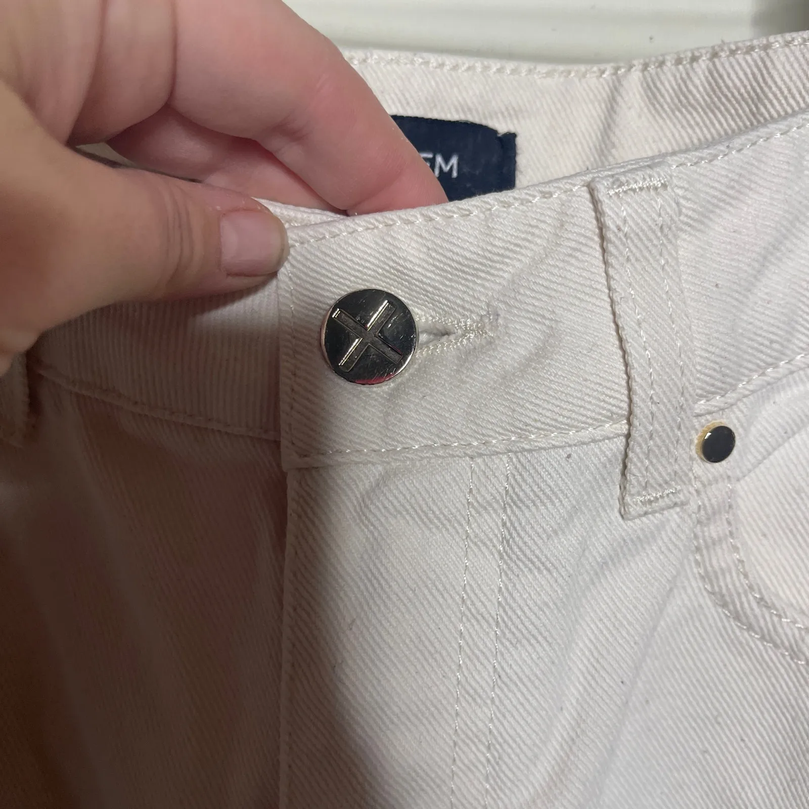 Me+Em off white cream straight leg high waist jeans sz 24 - Image 9