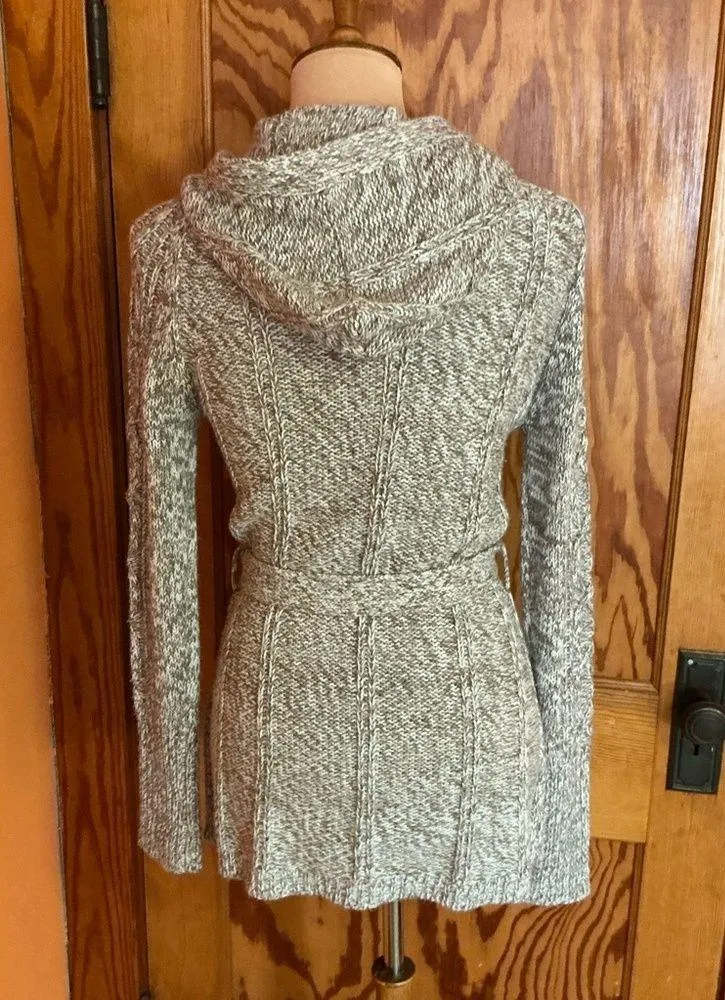 Vtg Y2K belted hooded shacket Size M - Image 13