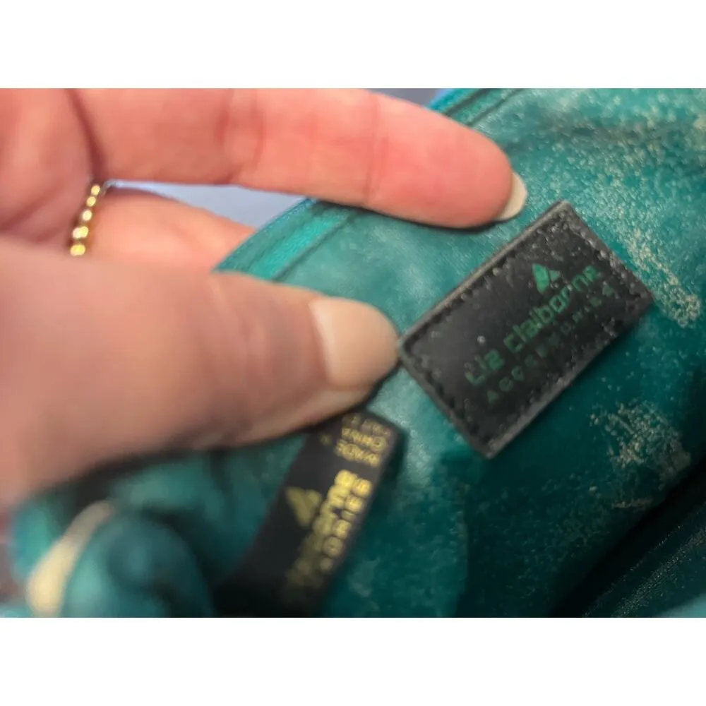 Rare Vintage 1980's Liz Claiborne Kelly Green w/Brown Trims & Strap Camera Bag - Image 8