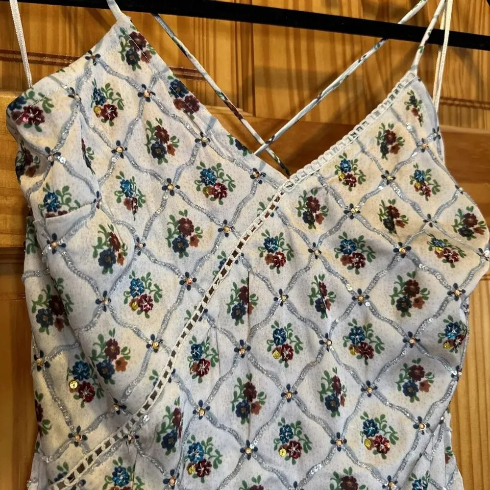 Silence + Noise Urban Outfitters sequin blue Mari slip dress S - Image 8