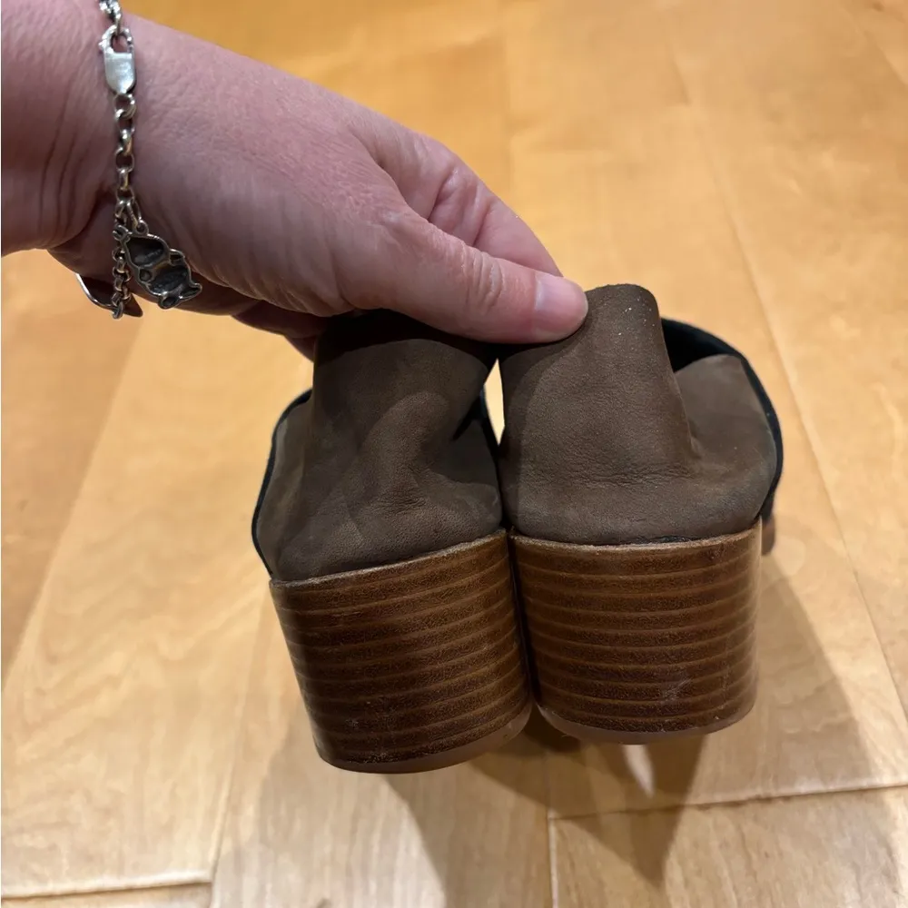 All Black Anthropologie fold-back booties mules black 38.5 7.5 - Image 6