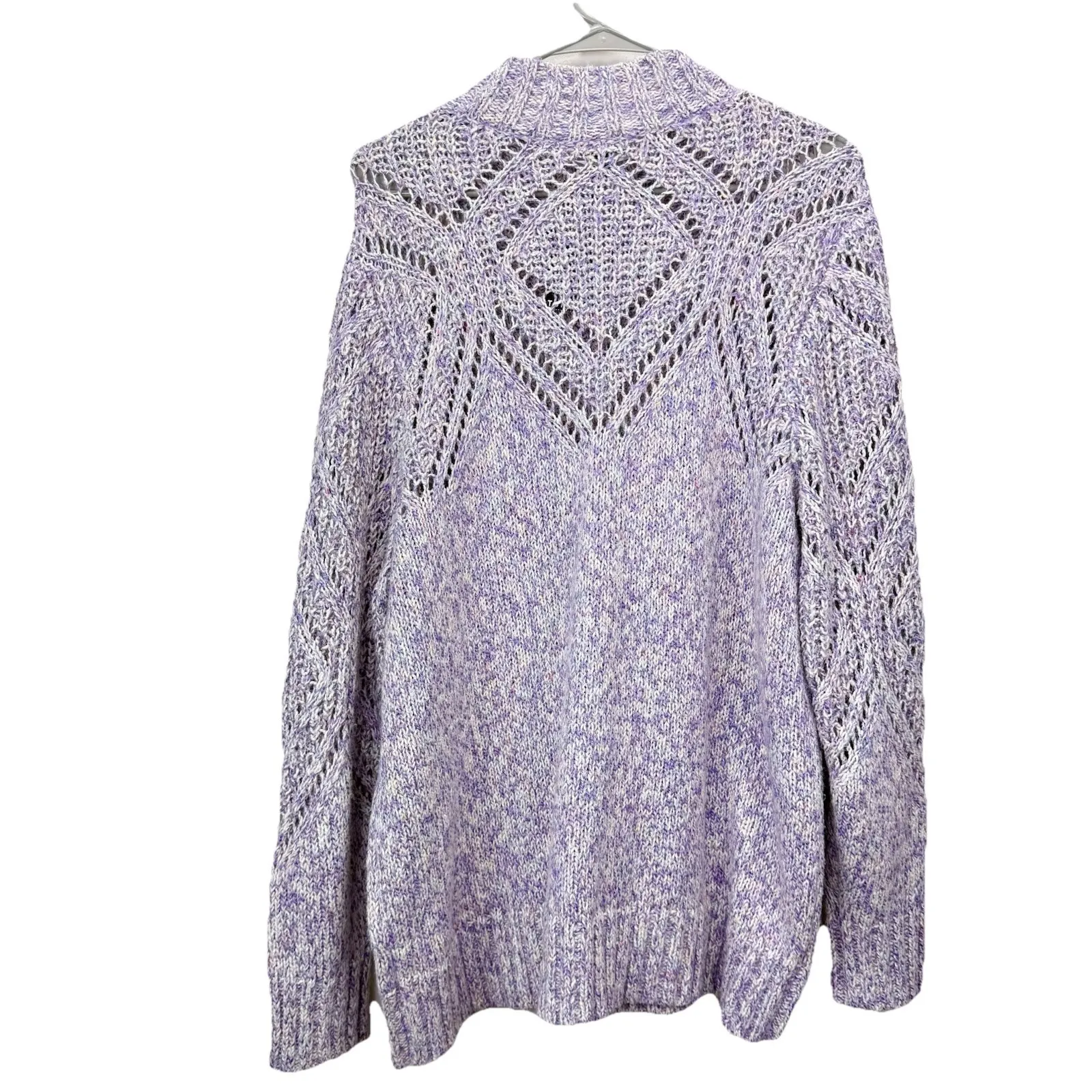 NWT Torrid Purple Space dye Pullover Turtleneck Pointelle Sweater‎ Size 2X - Image 9