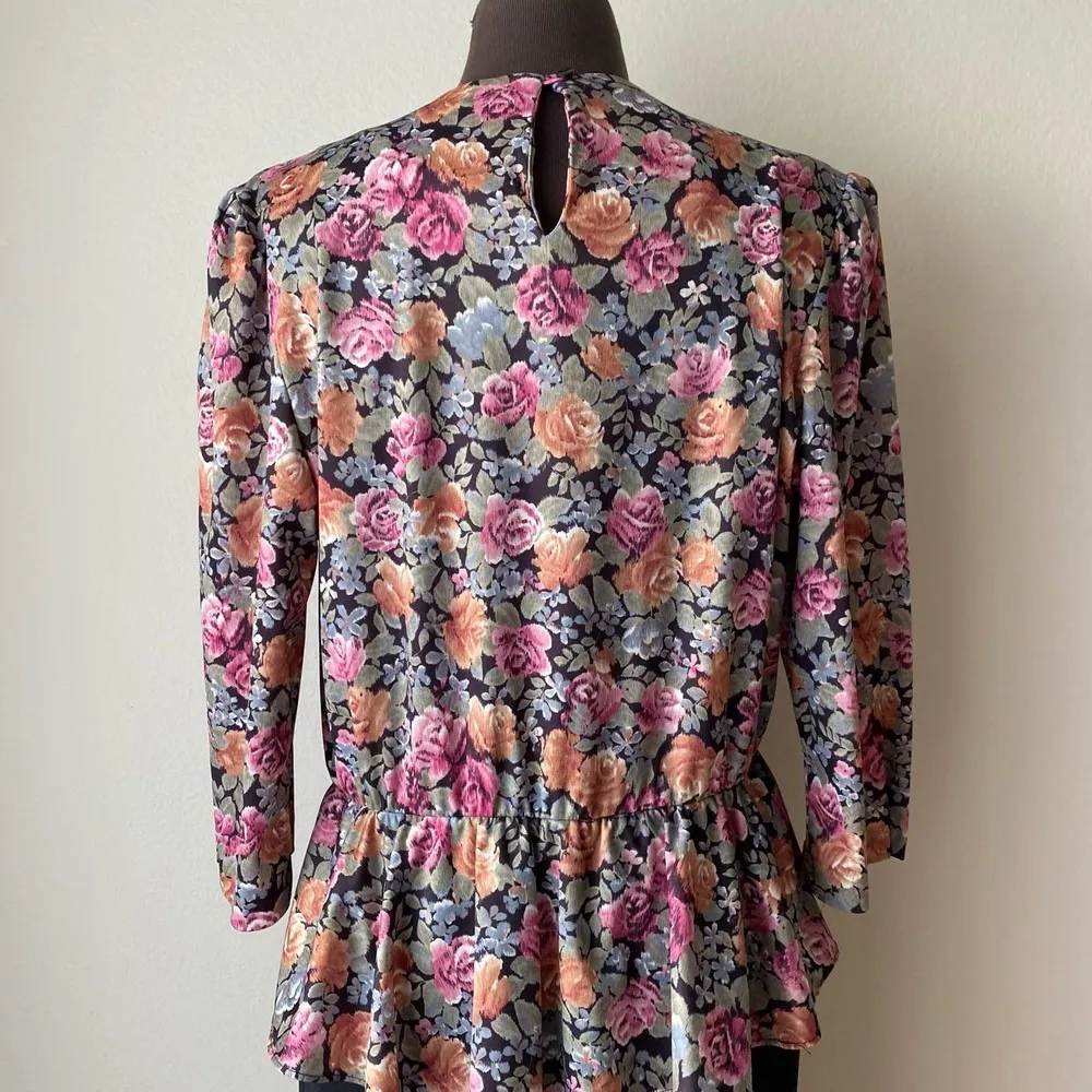 Whirlaway sz L Vintage‎ floral print skirt one piece suit Pink Size L - Image 5
