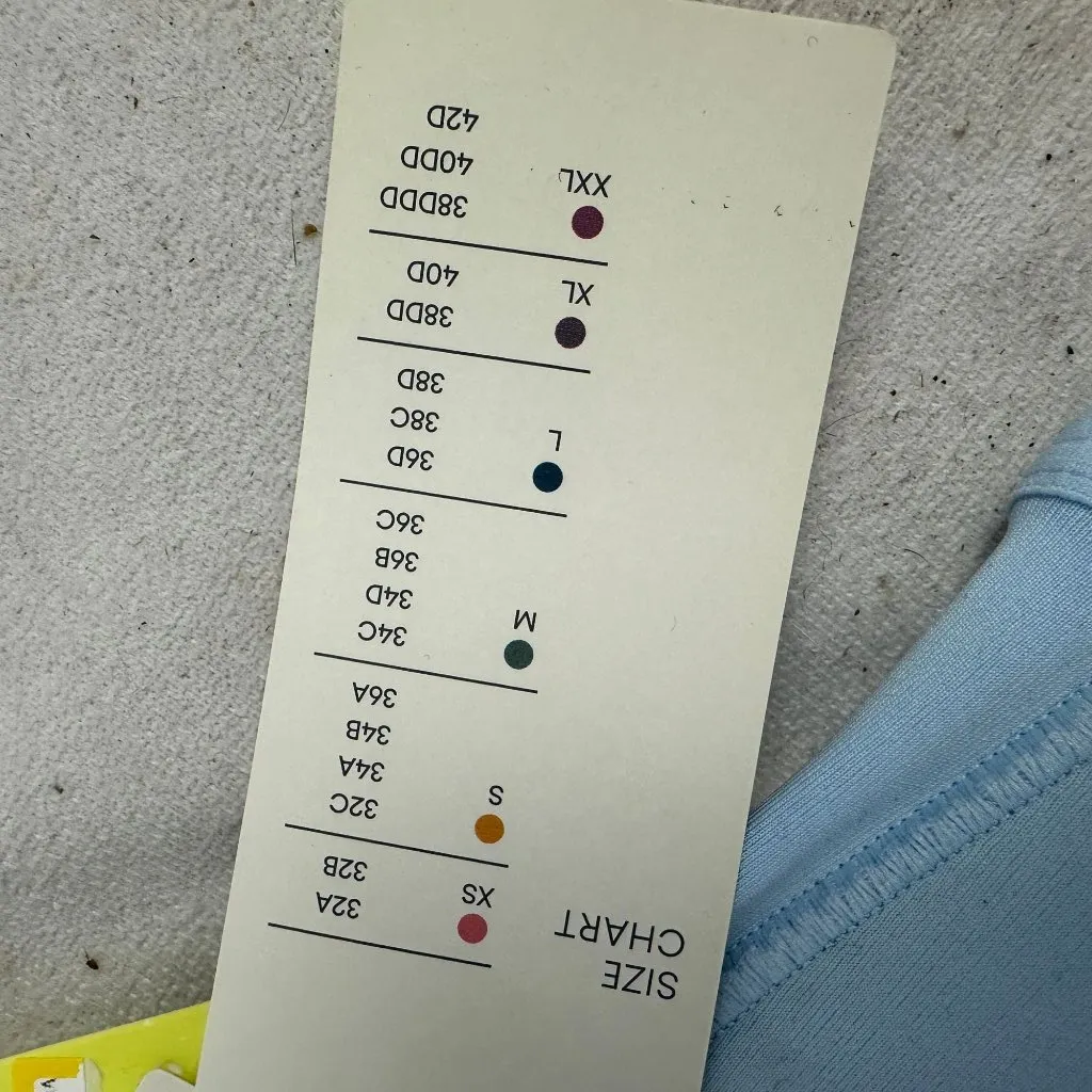 All In Motion Sports Bra 38C High-Support Adjustable Straps Zip Front Blue - Image 7