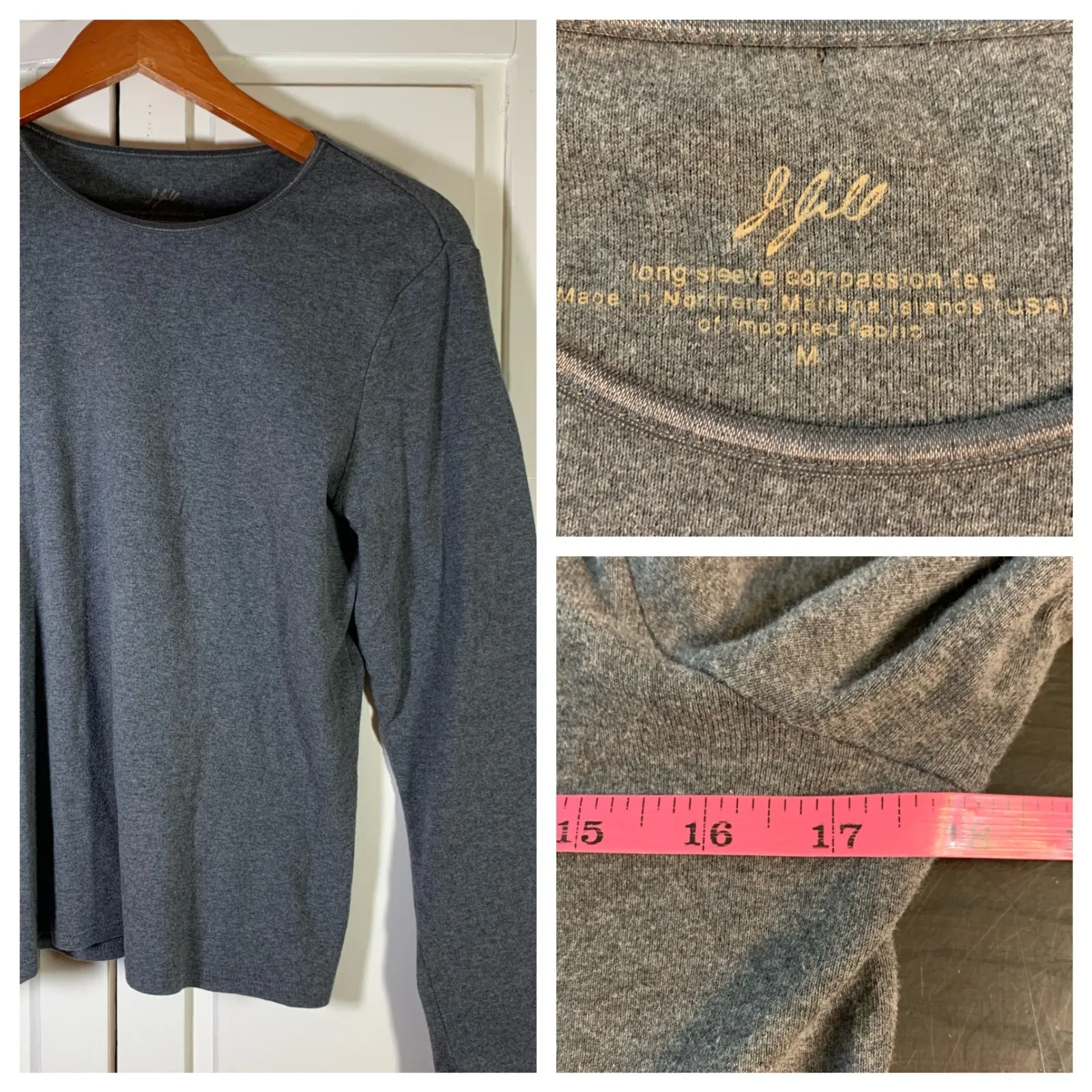 J jill long sleeve compassion tee gray crew neck basic everyday size M minimal Size M - Image 12