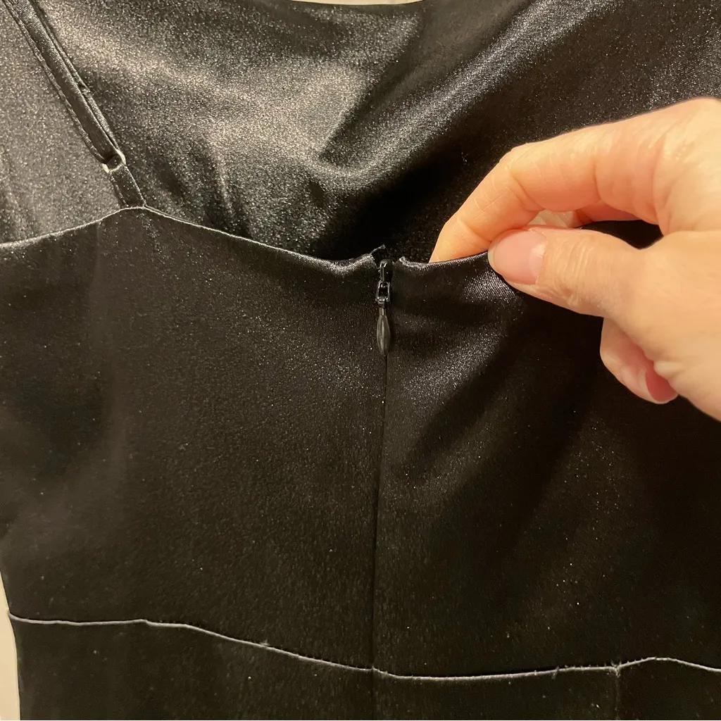 Sexy slinky black satin maxi ruched dress Birdie Grey Lydia whimsigoth mermaid - Image 12