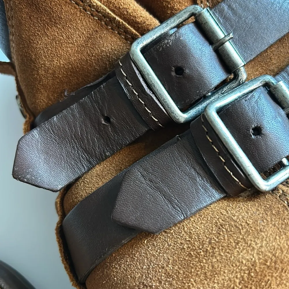 Steve Madden Tan Suede Ankle Moto Boots - Image 9