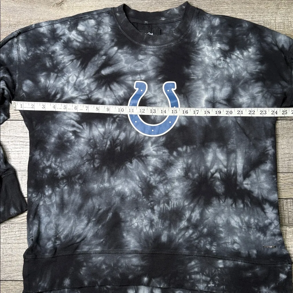 MSX Indianapolis Colts NFL team Women's Black and Gray Tie-Dye Sweatshirt - Image 2