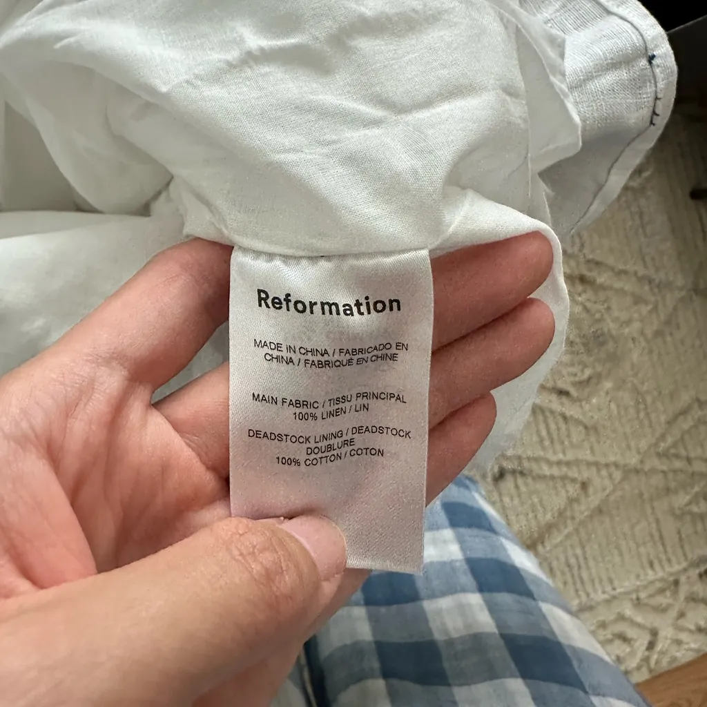 Reformation White Dress with Multicolor Floral Accents - Image 7