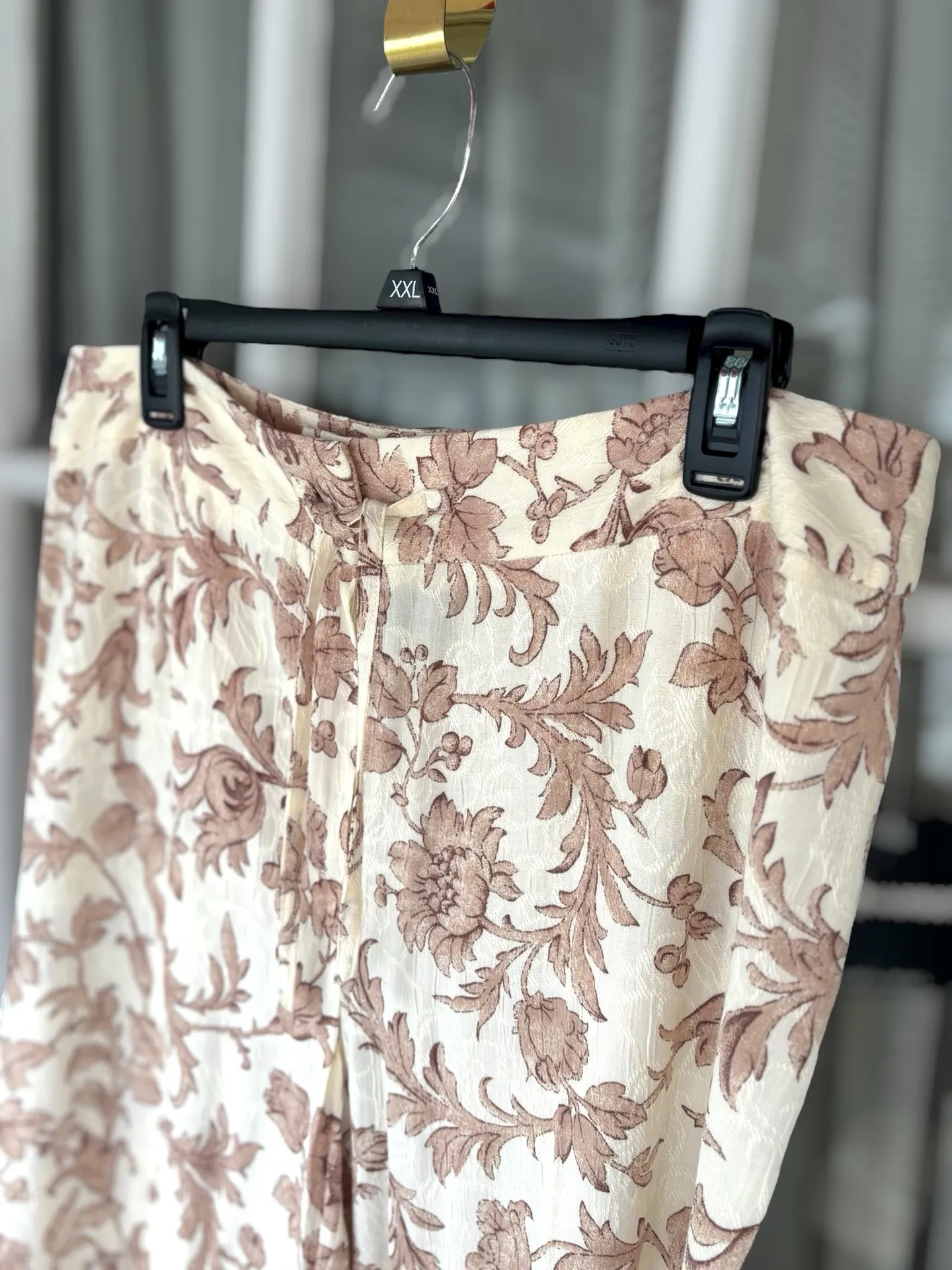 Sag Harbor Women's Size 14 Cream & Tan Floral Casual Straight Leg Pants Cottage - Image 10