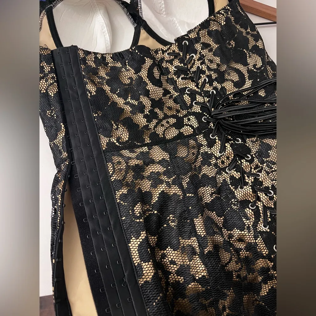 Fredericks of Hollywood black lace Imogen Pearl Chemise strapless XL NWT - Image 7