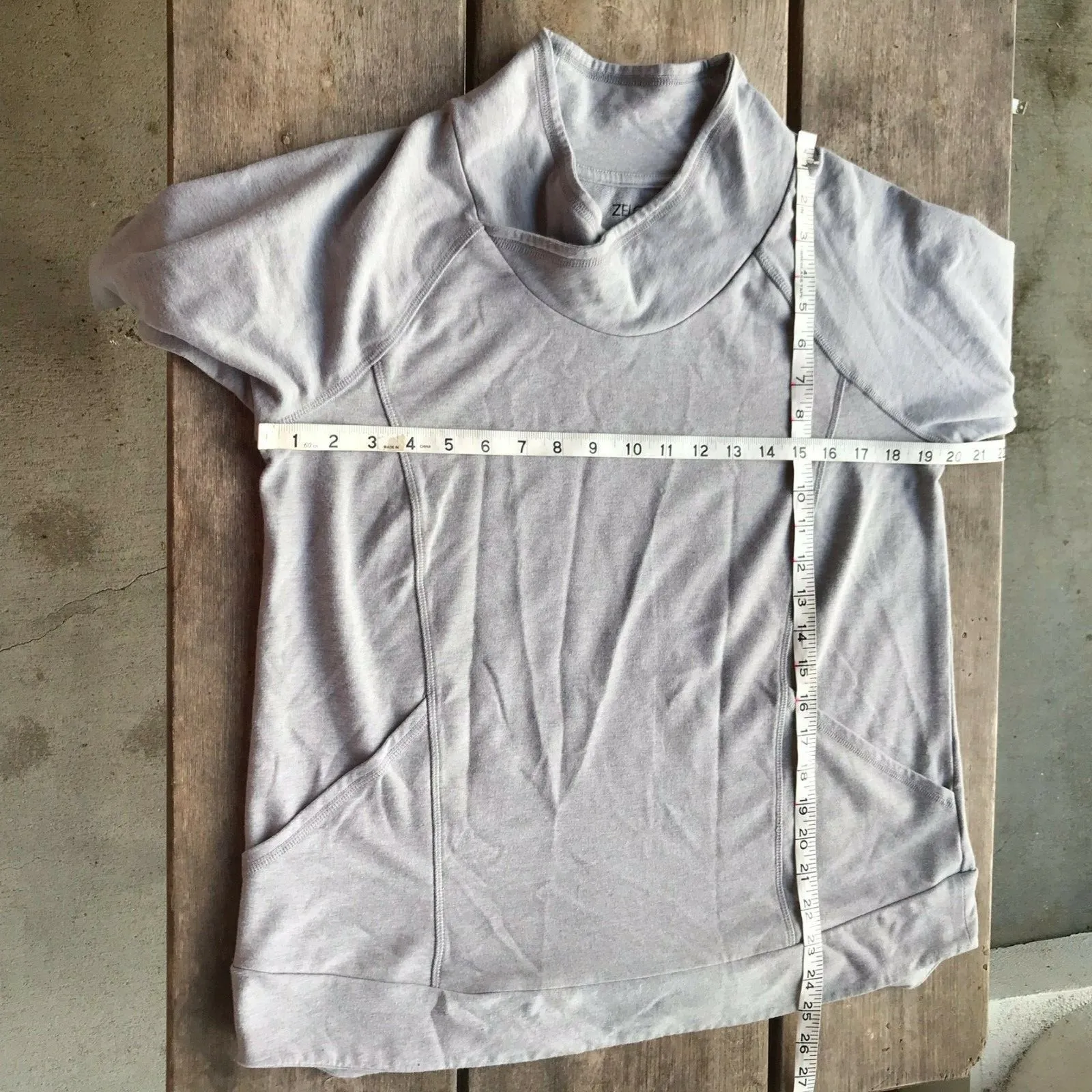 Zelos Activewear Womens Sweatshirt Size Medium Gray Slouchy Pockets Thumbholes - Image 6